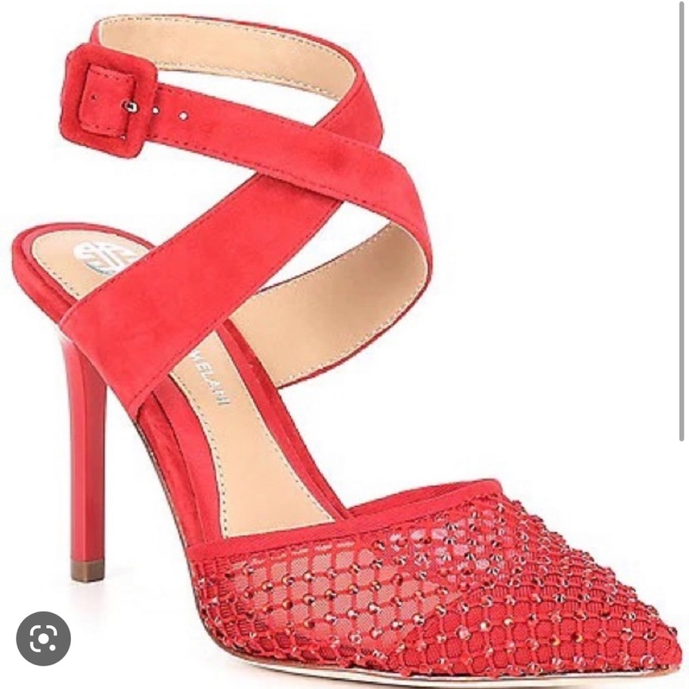 Antonio Melani Emme Suede Mesh Rhinestone Pumps